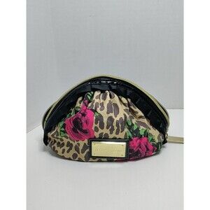 Betsey Johnson Leopard Print & Rose Makeup Bag 7"X4"X4" Zippered